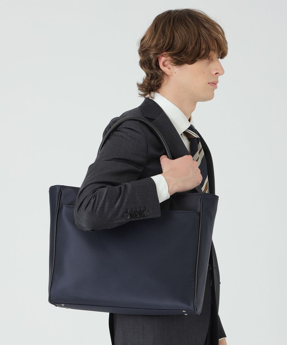 ナイロンコンビカルゼシャドークレストブリッジチェックビジネストート