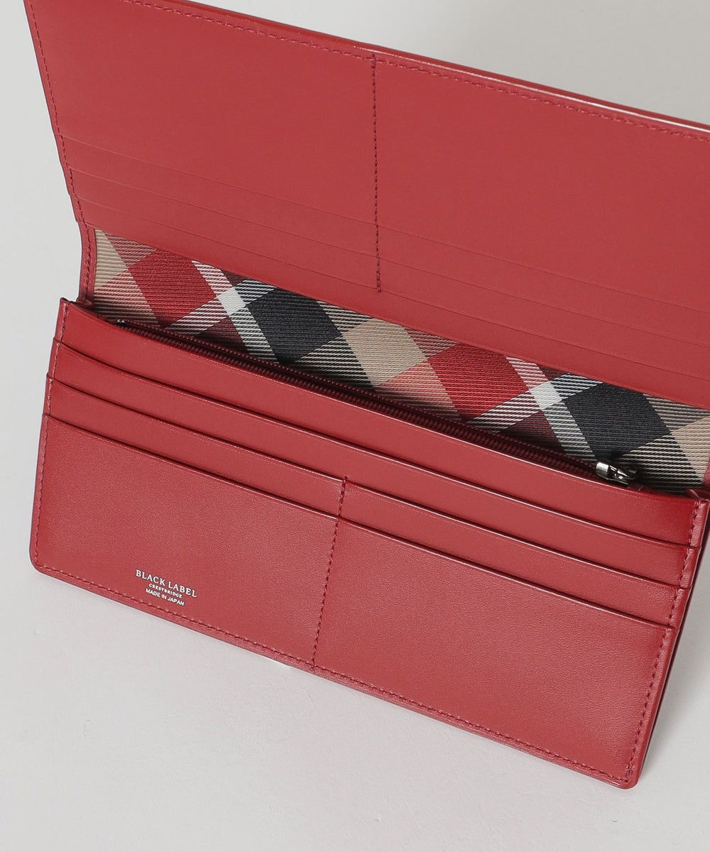 バイカラークレストブリッジチェックロングウォレット（ウォレット