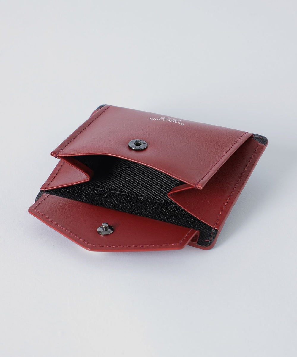 バイカラークレストブリッジチェックミニスナップウォレット