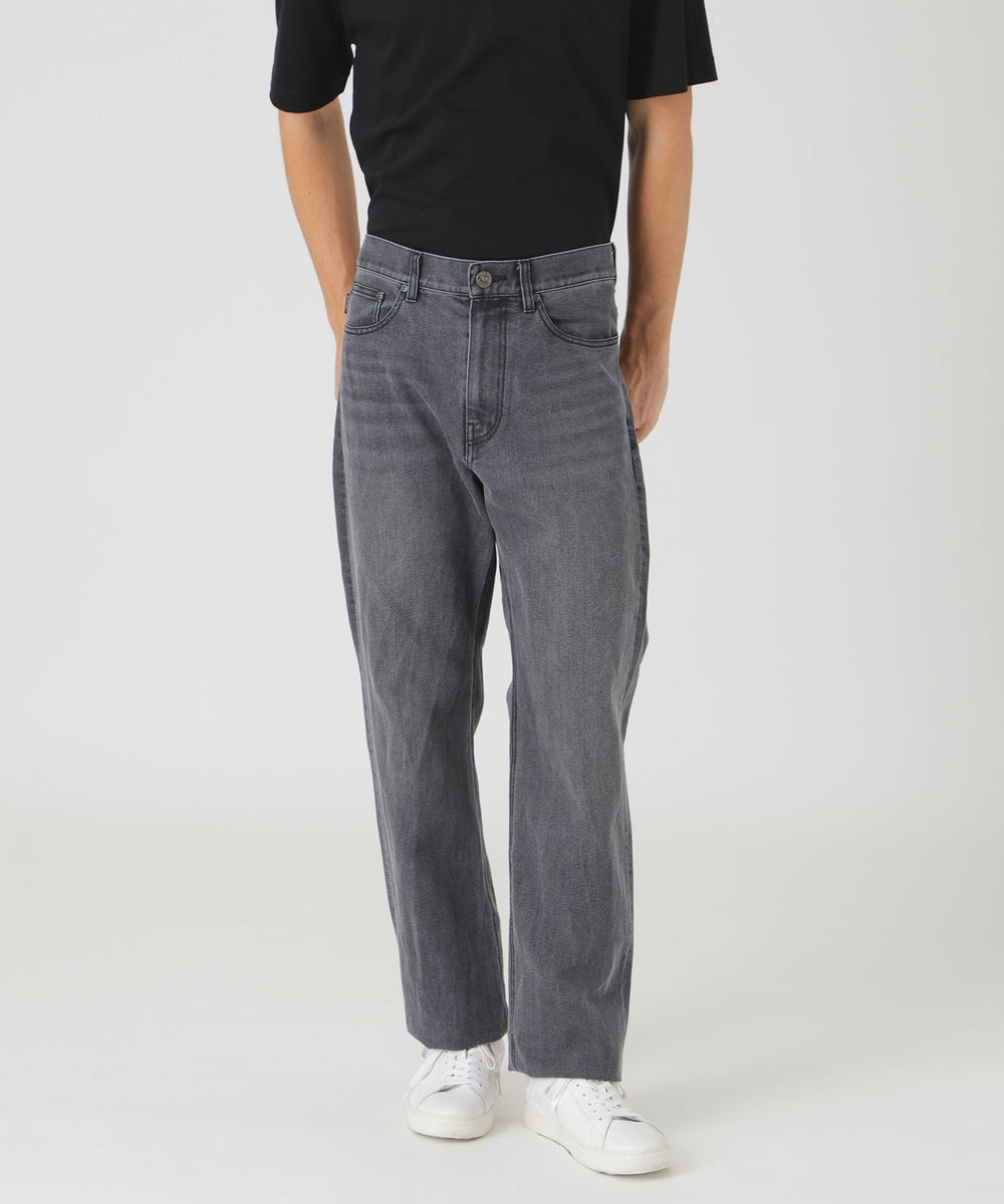 メタリックファイバーウォッシュドデニム（カジュアルパンツ）｜BLACK