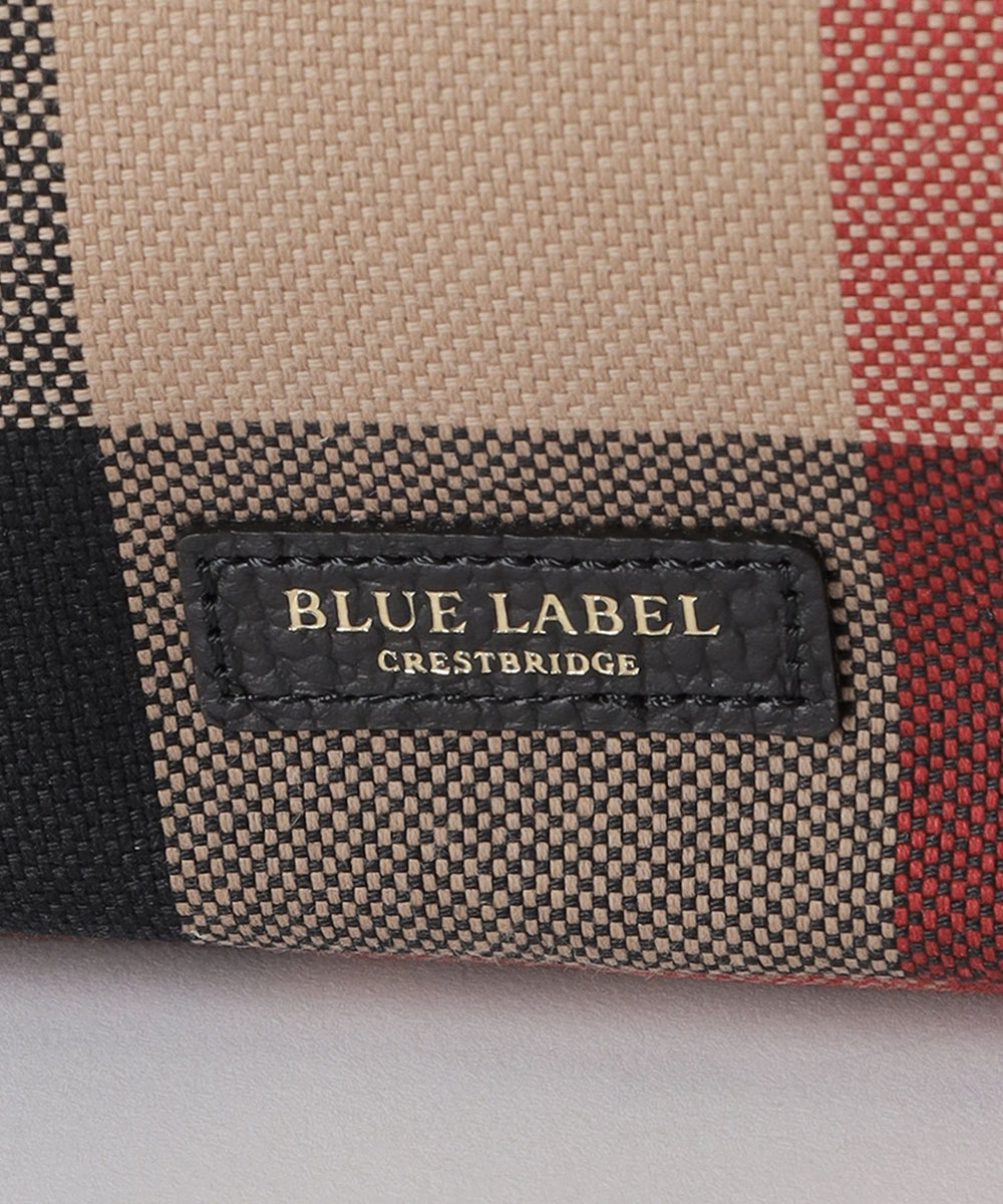 クレストブリッジチェックキャンバスボストンバッグ（バッグ）｜BLUE