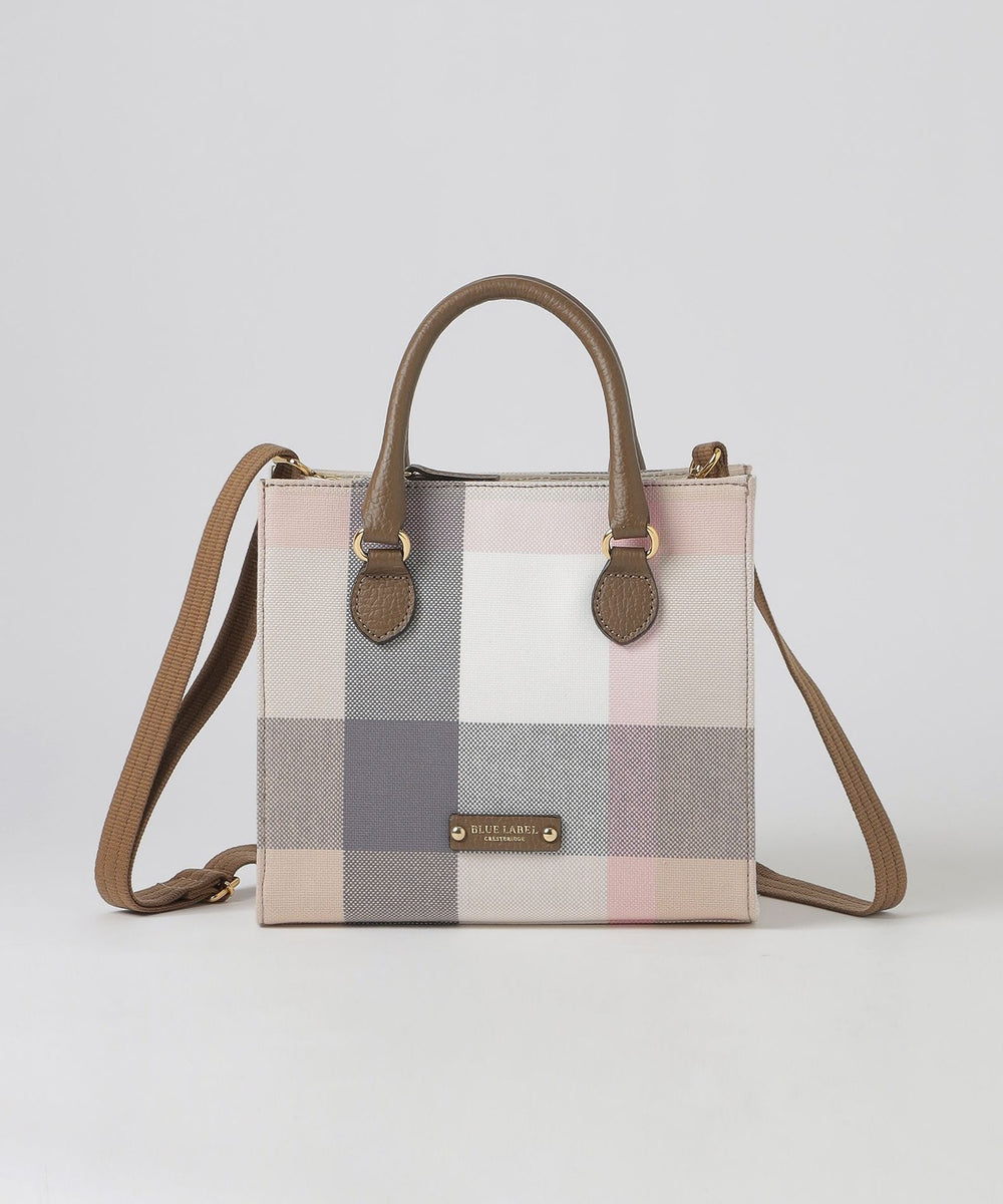 クレストブリッジチェックキャンバススクエアミニトート（バッグ