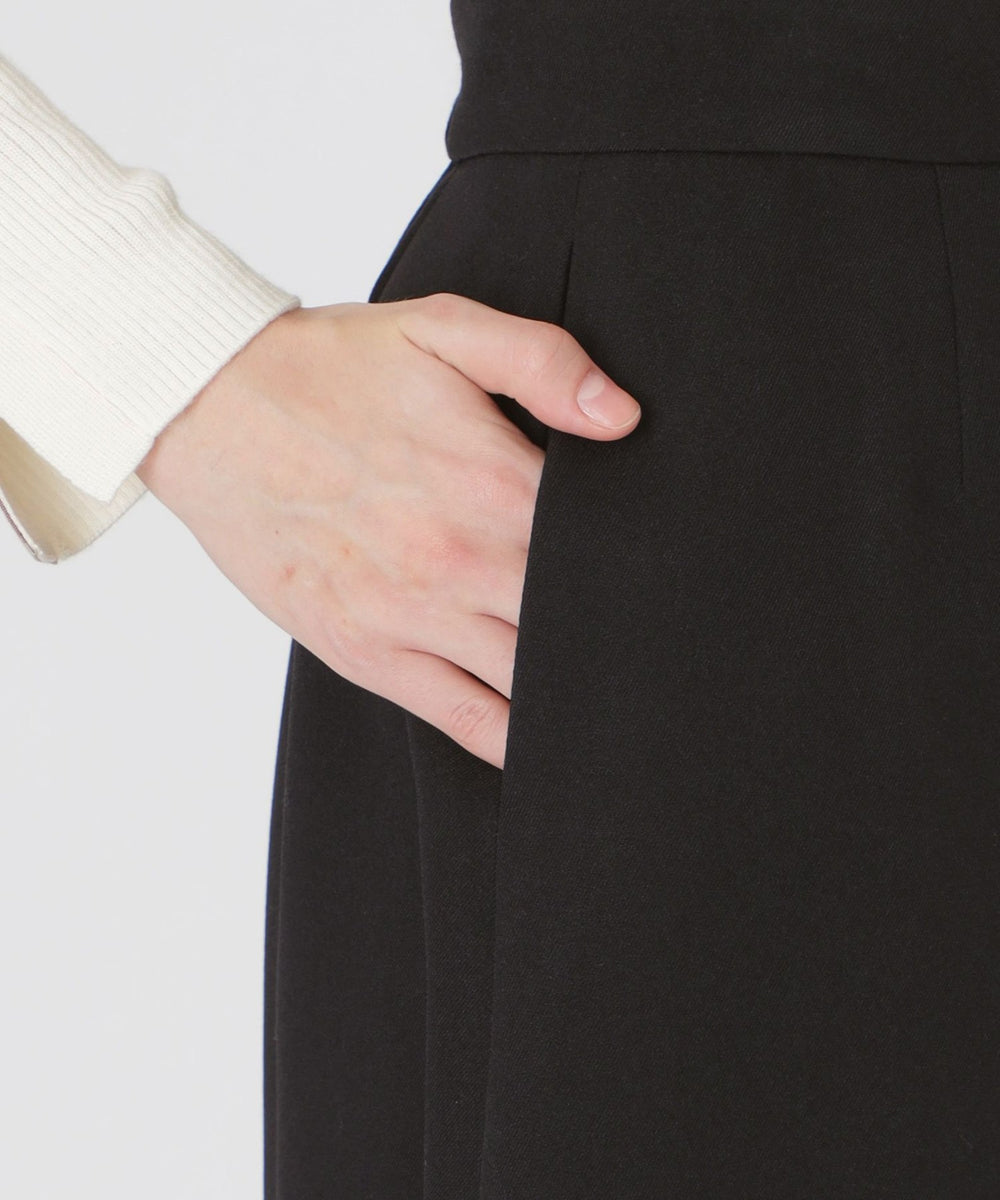 ウールライクツイルパーシャルチェックスカート（スカート）｜BLUE