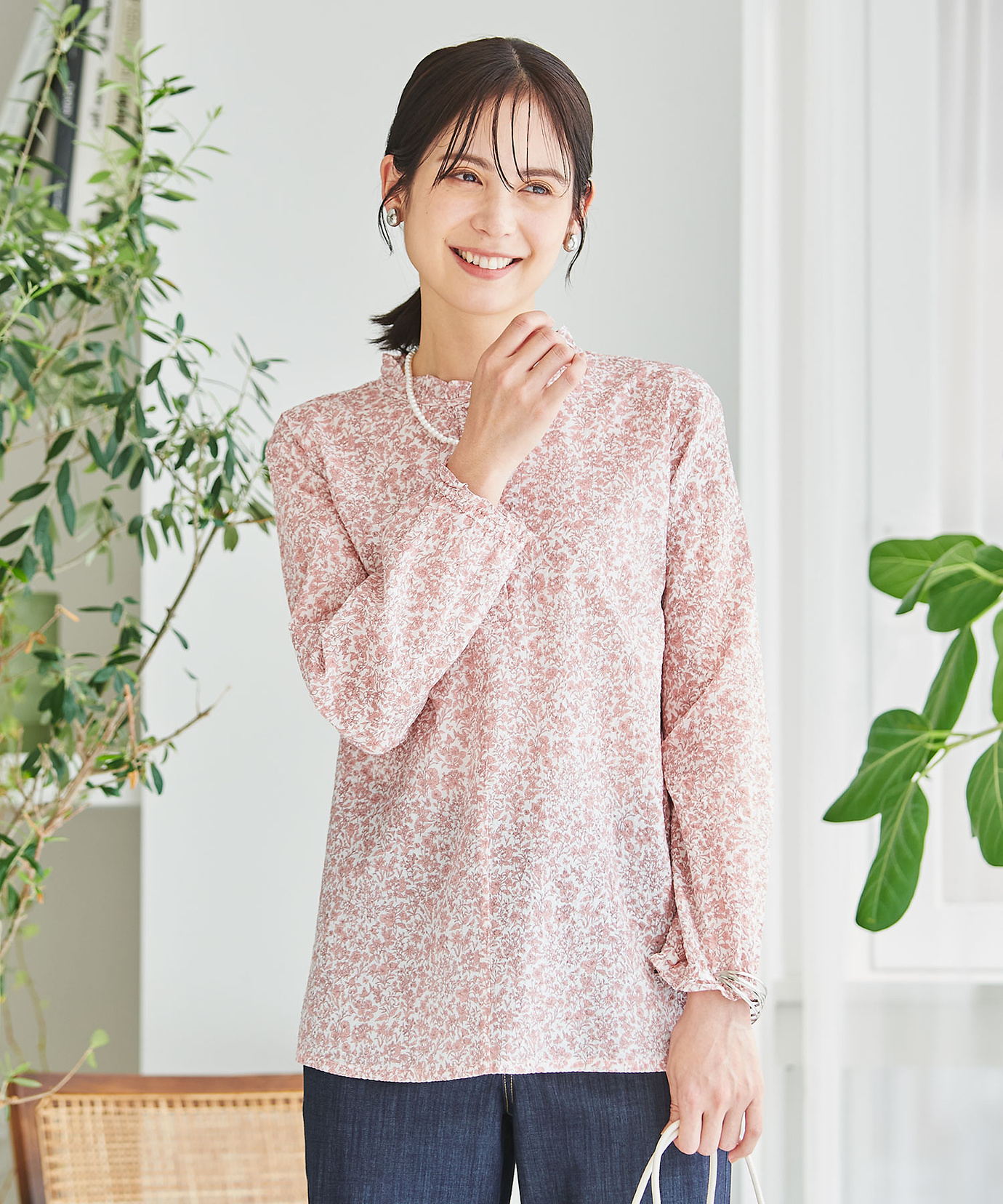 レディース ミラクルウェーブ 花柄プリント ブラウス通販 [0301-53109