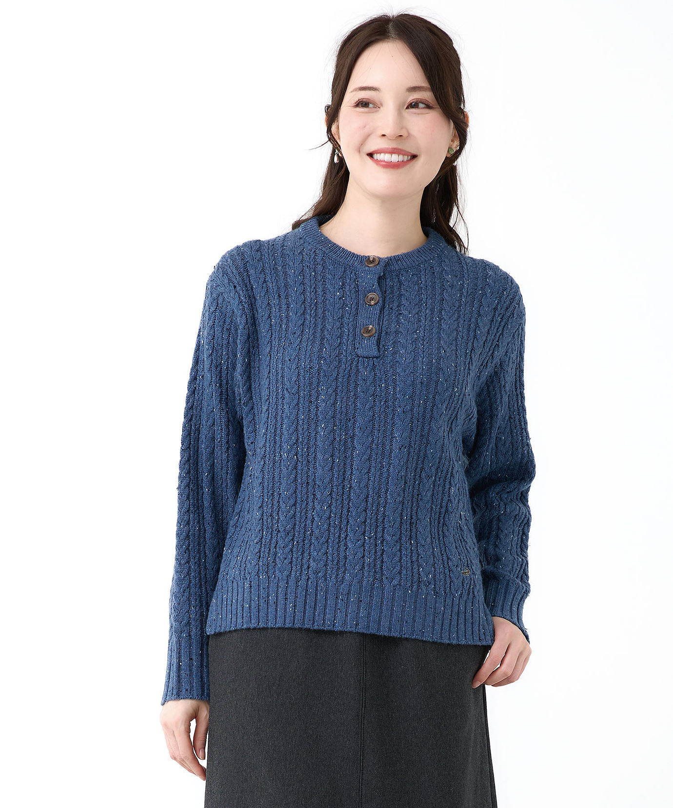 レディース ウールブレンド ネップ ニット【手洗いOK】通販 [0303