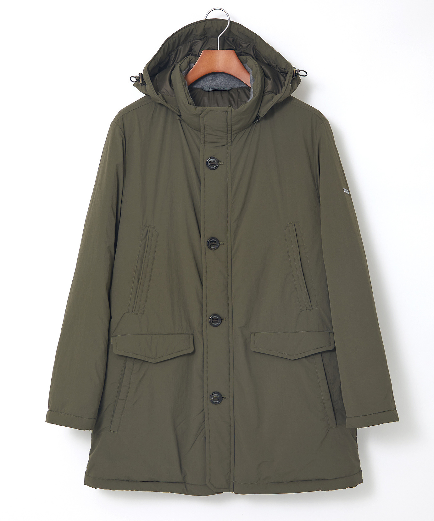 メンズ ナイロン フード付き ダウンコート【撥水加工】通販 [1604