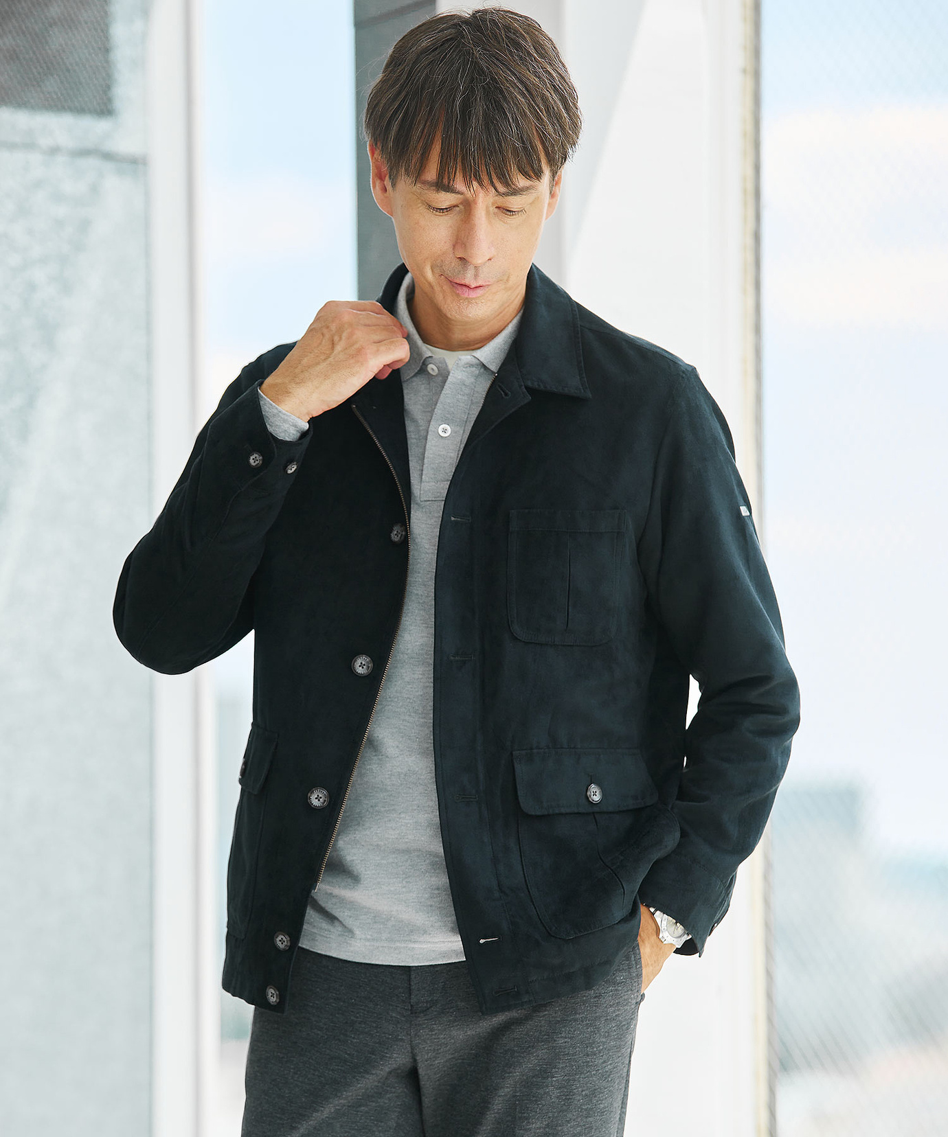 メンズ ステンカラー 微起毛 ブルゾン通販 [1604-55405