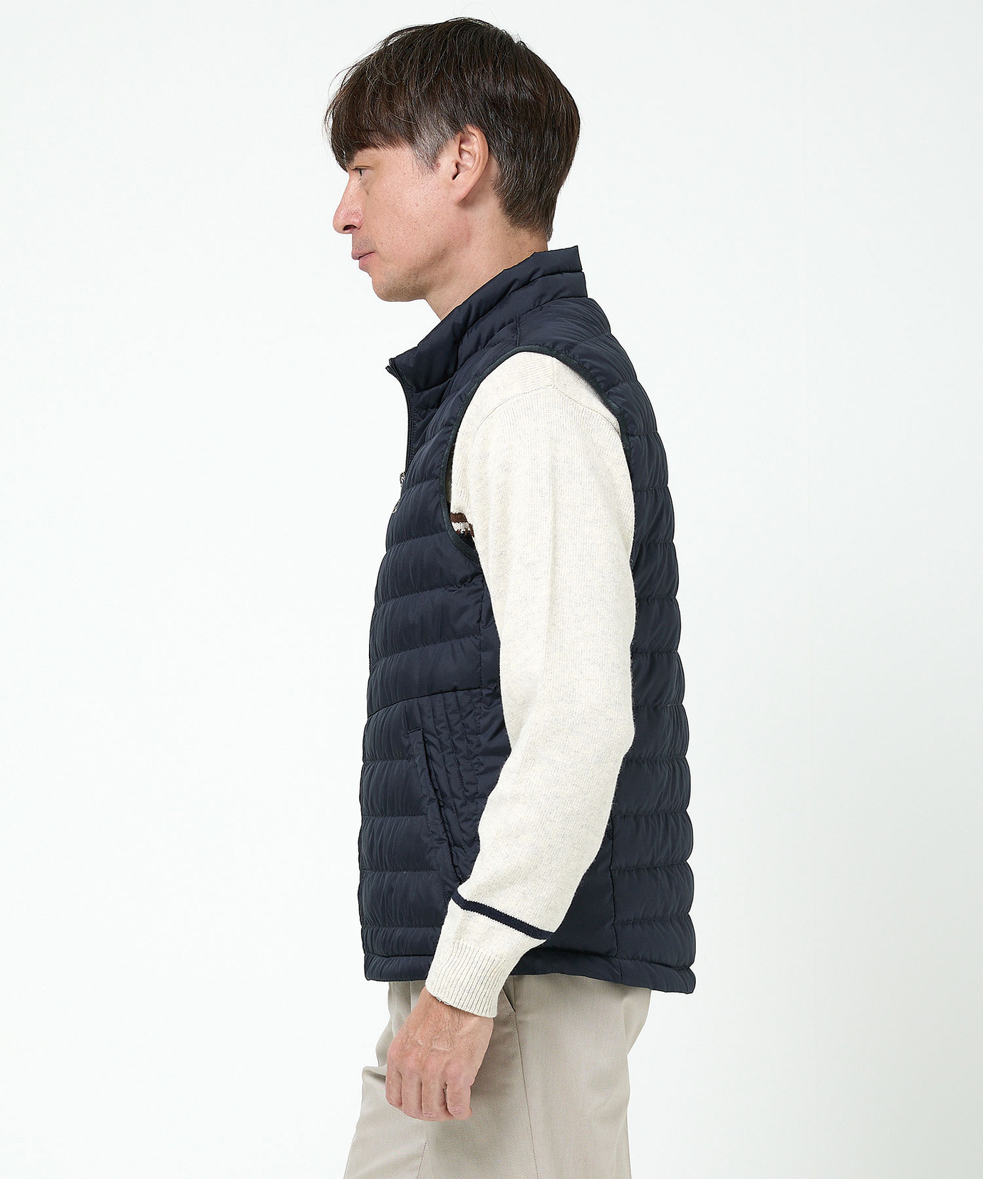 メンズ スタンドカラー ダウン ベスト通販 [1604-56401