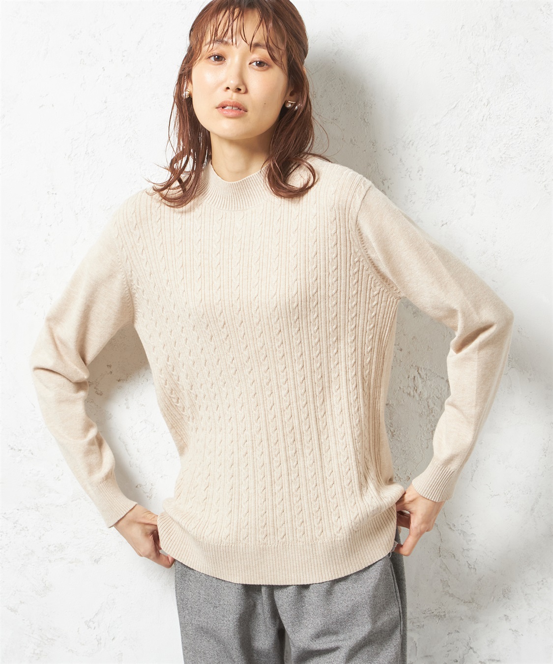 ハイネックケーブルニットプルオーバー DECOY｜クロスプラス公式通販サイト
