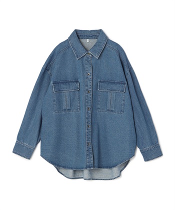 anyfee/プラスサイズ】BIGポケットデニムシャツ anyfee｜クロスプラス
