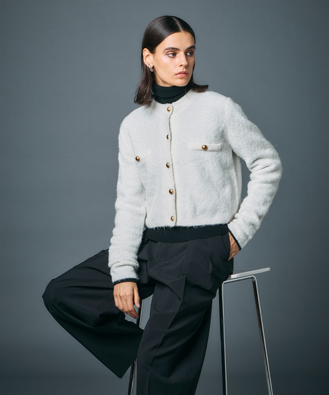 ブークレーショートニットジャケット N.O.R.C｜クロスプラス公式通販サイト