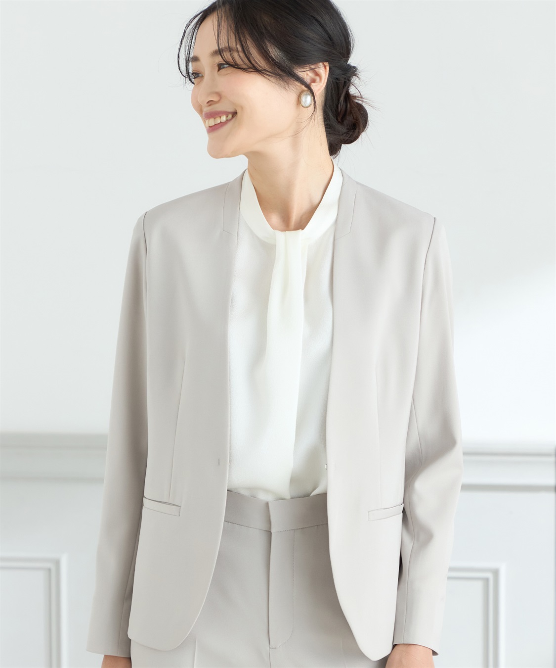 セットアップ対応】NOIE(R)ノイエノーカラージャケット A/C DESIGN BY