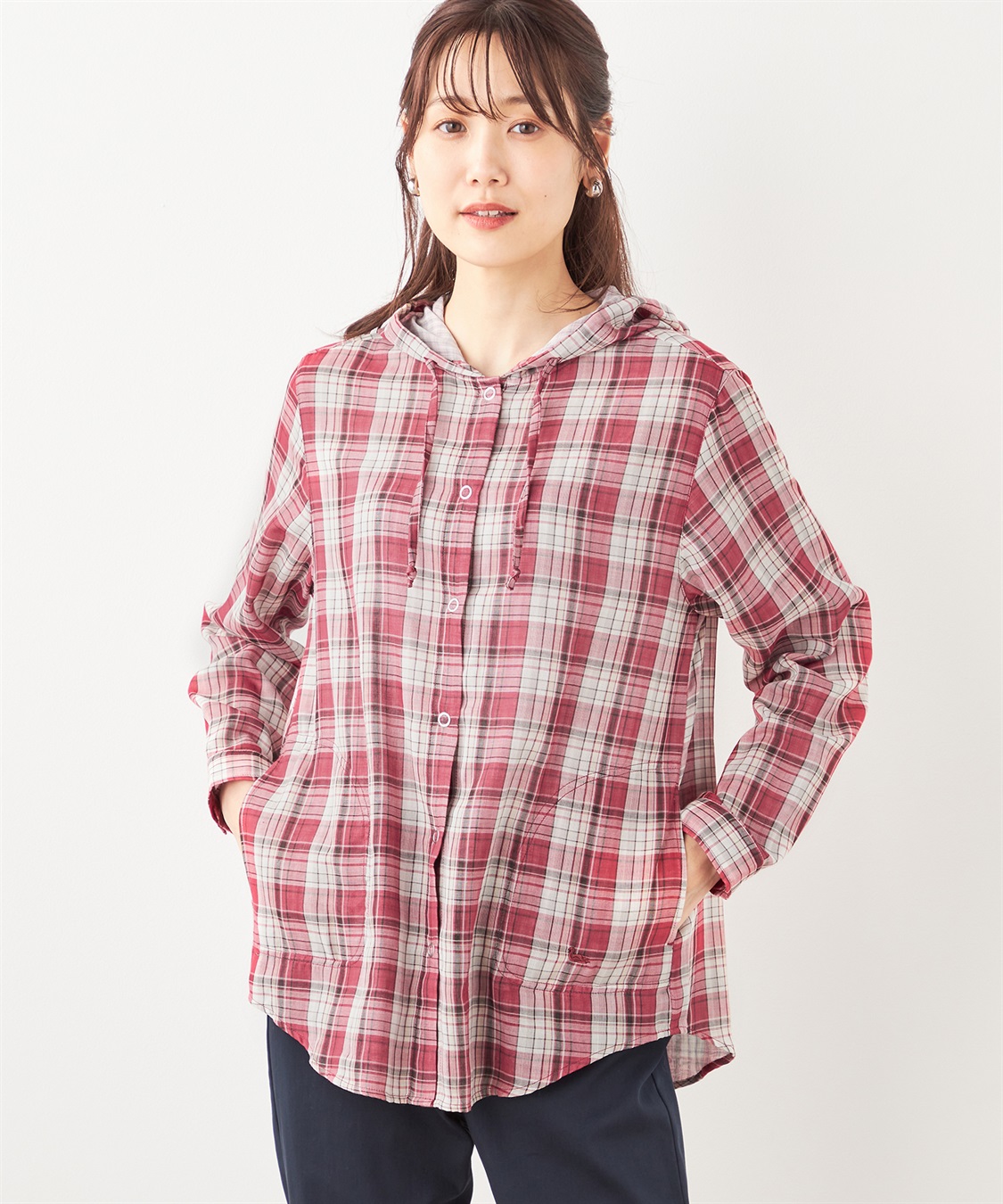 Wガーゼチェックシャツ羽織り DECOY｜クロスプラス公式通販サイト