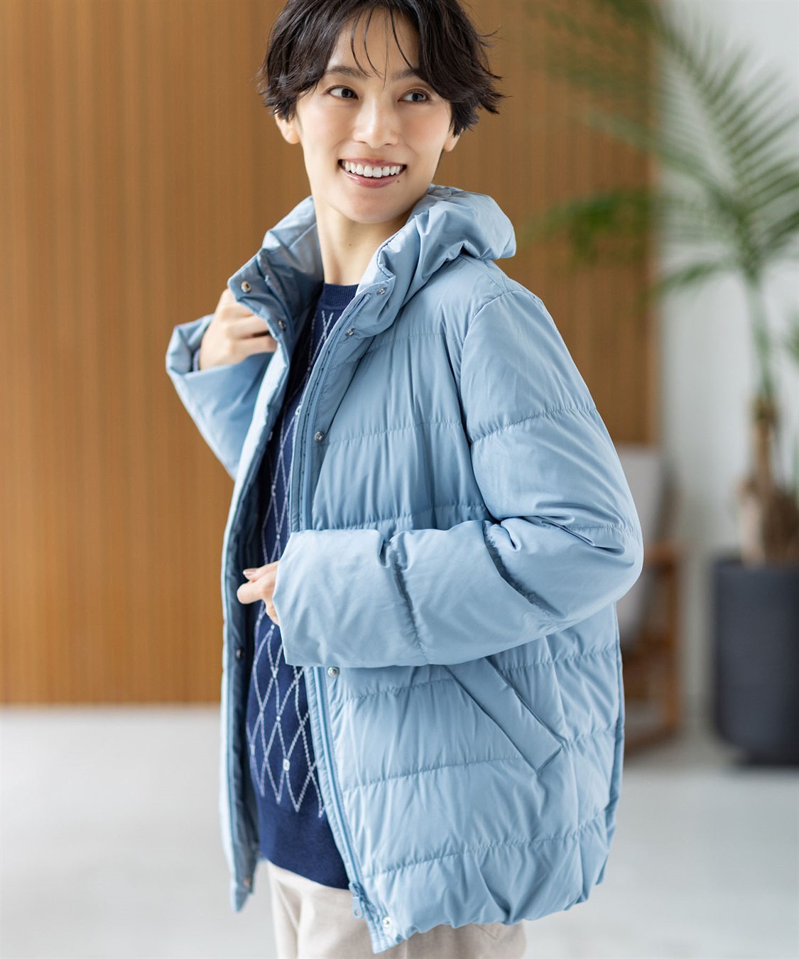 ショートダウンコート【はっ水・ハンドウォッシャブル】 DECOY｜クロス