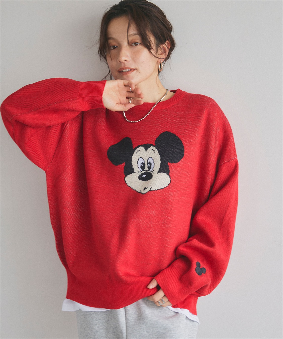 Disney/ディズニー】Mickey Mouse/ミッキーマウス/ジャガードニット