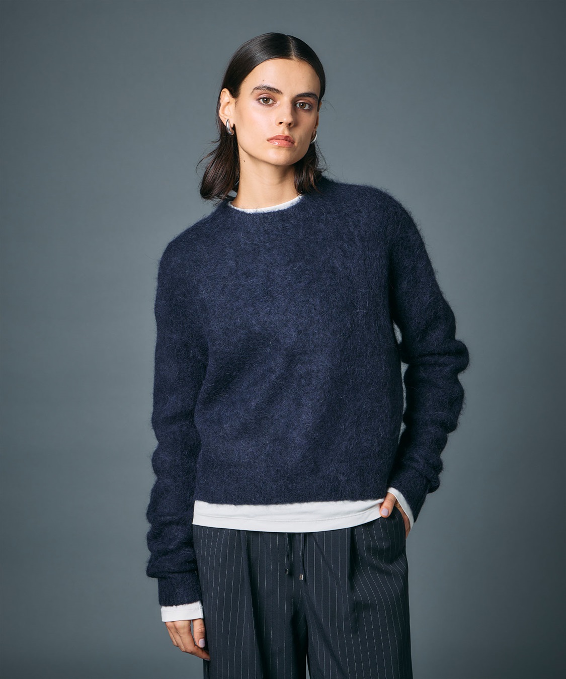 アルパカシャギーニットプルオーバー N.O.R.C｜クロスプラス公式通販サイト