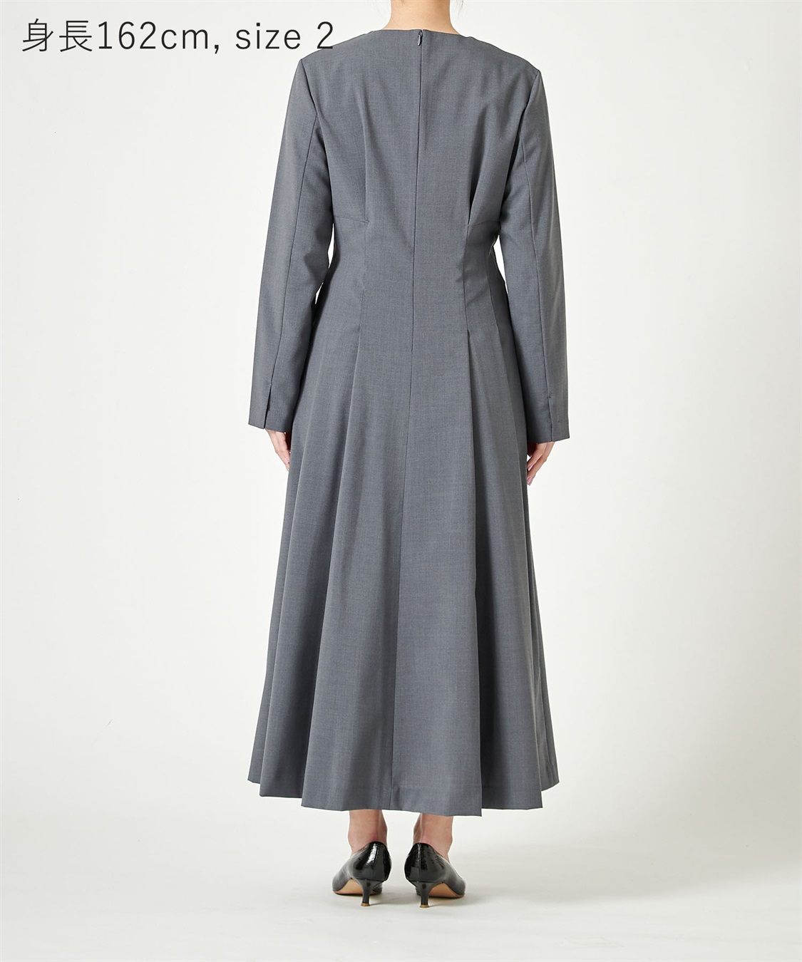 ウォシャブルタックフレアワンピース【CLEAN MOTION】 N.O.R.C｜クロス