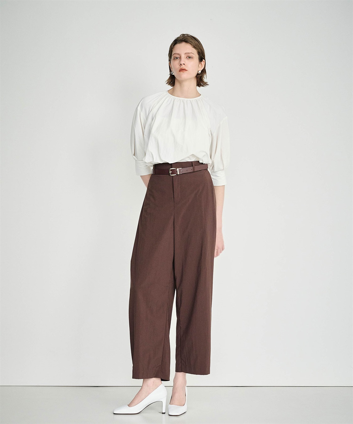 撥水ギャザータックブラウス【NYLON WATER PROOF】 N.O.R.C｜クロス