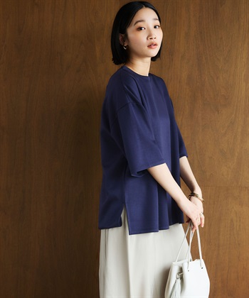 UV/接触冷感》エブ楽 なめらかダンボール ビッグシルエットTシャツ