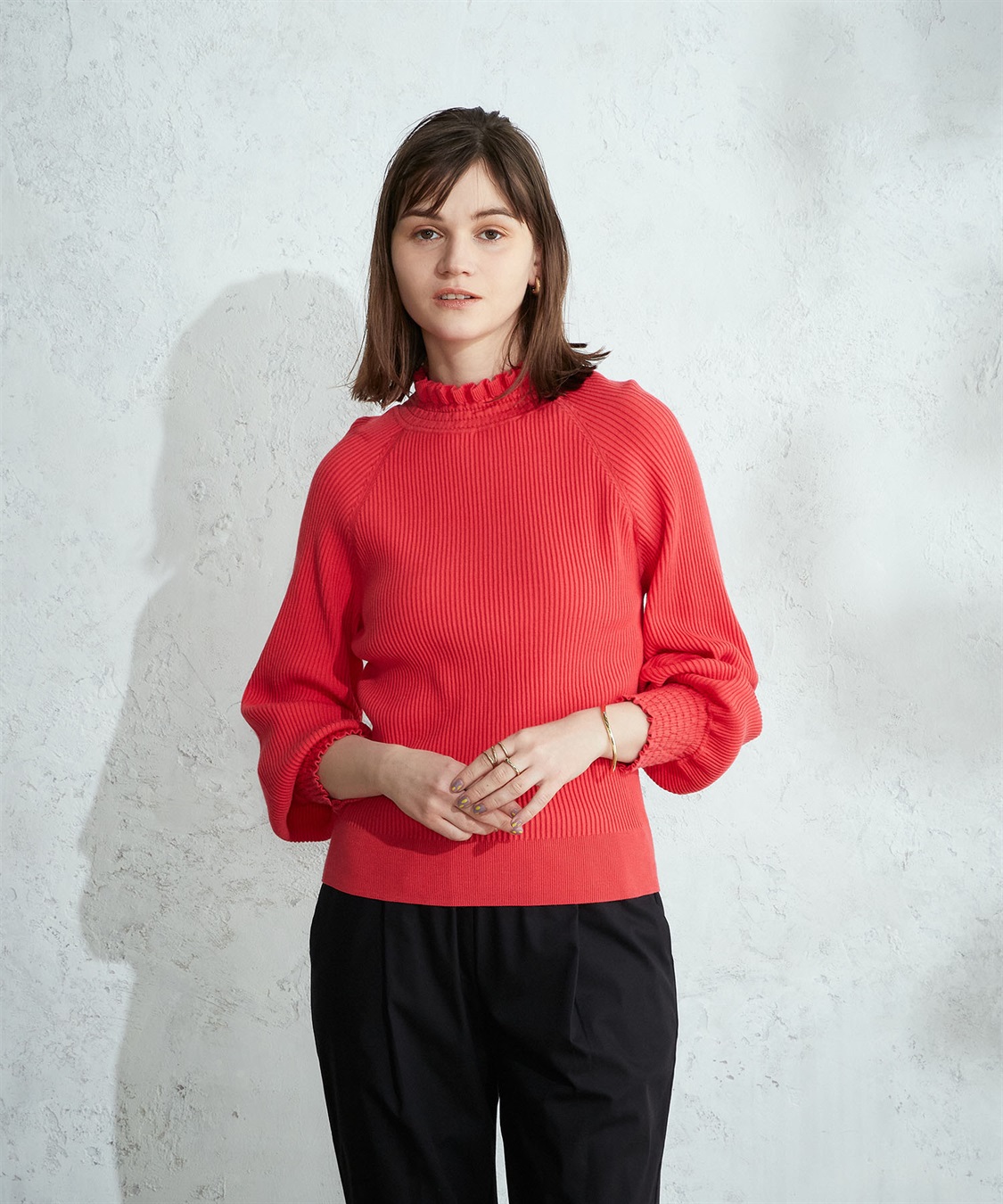 フリルネックニットプルオーバー LE SOUK HOLIDAY｜クロスプラス公式