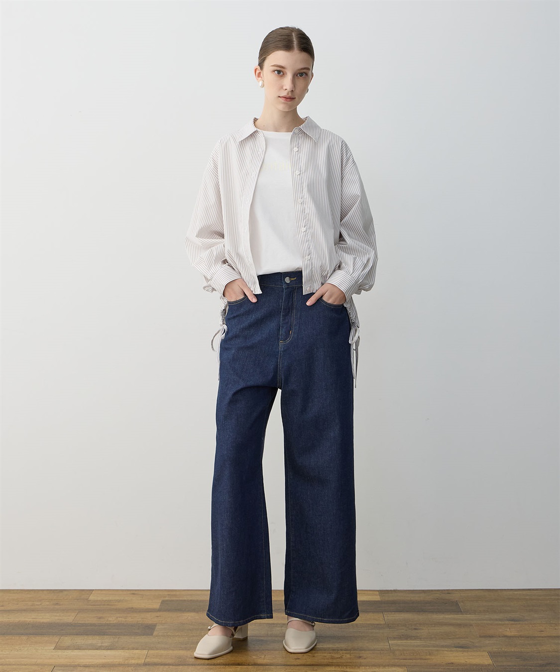 ドロストストライプシャツ LE SOUK HOLIDAY｜クロスプラス公式通販サイト