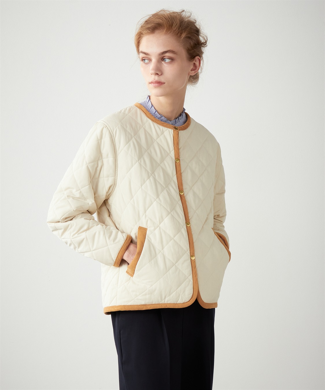 ノーカラーキルトジャケット LE SOUK HOLIDAY｜クロスプラス公式通販サイト