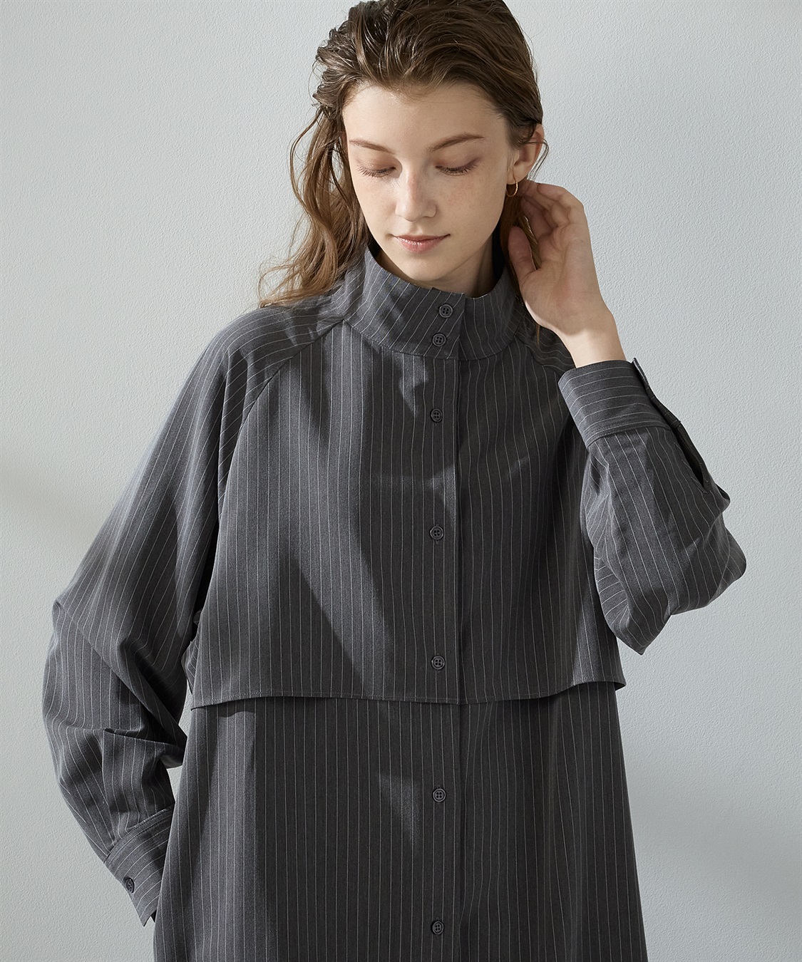 ストライプ柄シャツコート LE SOUK HOLIDAY｜クロスプラス公式通販サイト