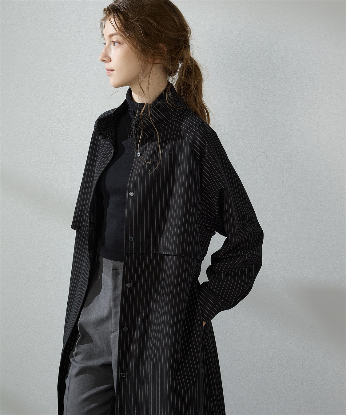 ストライプ柄シャツコート LE SOUK HOLIDAY｜クロスプラス公式通販サイト