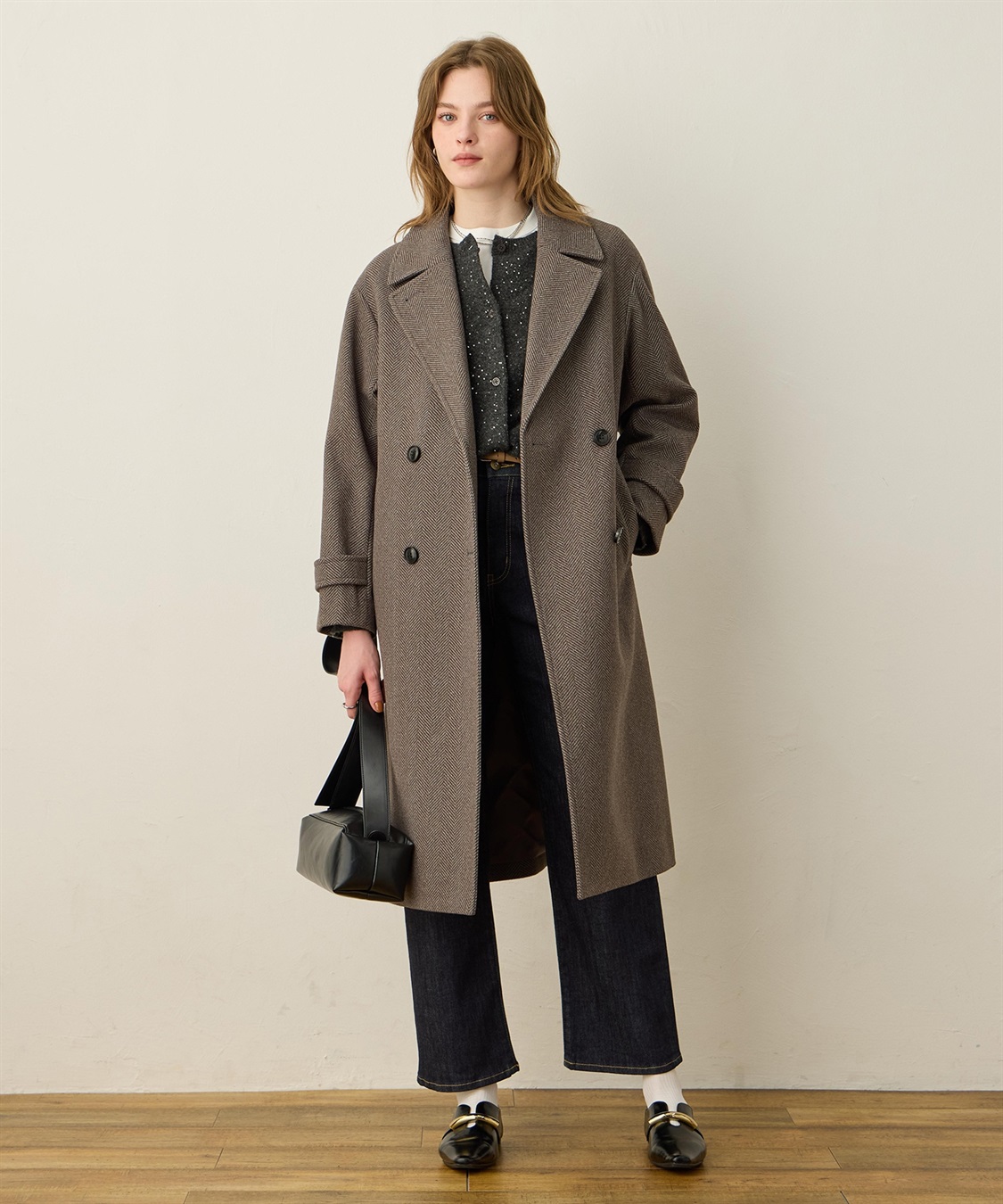 ダブルチェスターロングコート LE SOUK HOLIDAY｜クロスプラス公式通販