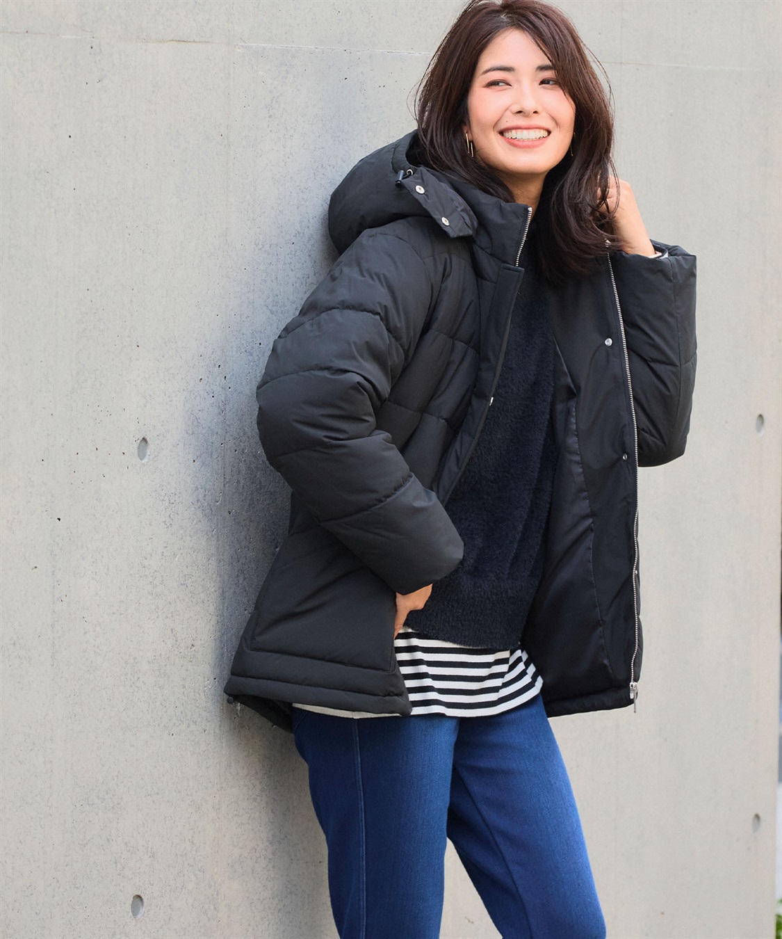 撥水・防風》アクティかる パウダータフタファイバーダウンジャケット