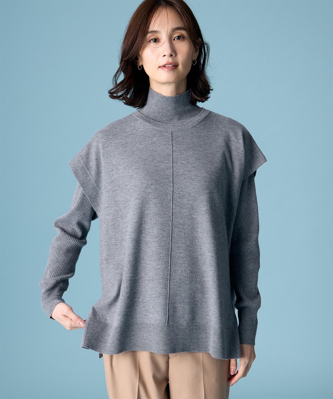 ハイネックニットアンサンブル【ハンドウォッシャブル】 A/C DESIGN BY