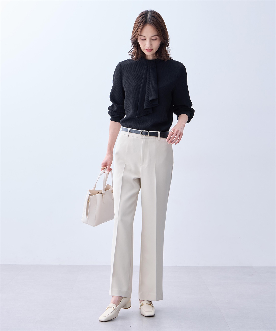 ジャガードボウタイブラウス A/C DESIGN BY ALPHA CUBIC｜クロスプラス