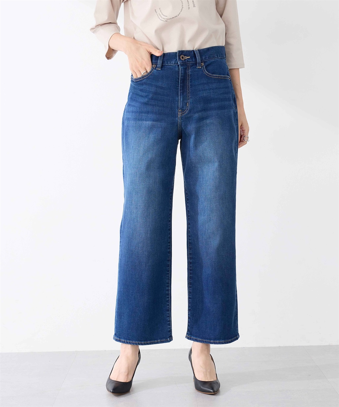 ストレッチデニムストレートパンツ A/C DESIGN BY ALPHA CUBIC｜クロス