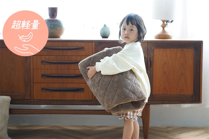 蓄熱わた入り 防ダニ加工の洗えるラグ テディファーキルト(130×180cm