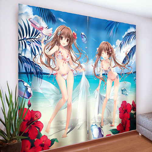 karory先生]描き下ろしカーテン（舞香ちゃん＆夏音ちゃん／水着）