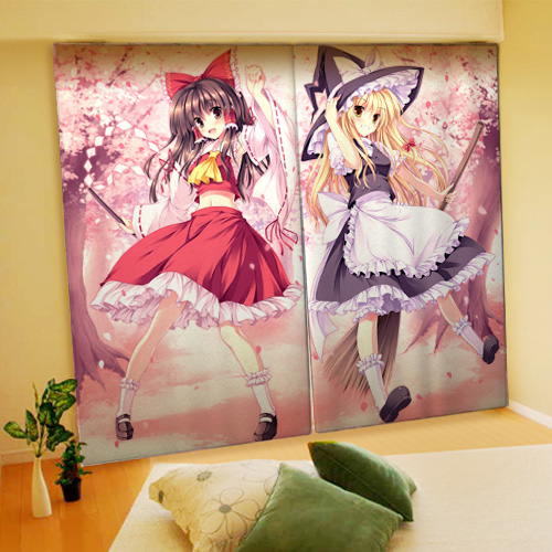 立羽先生]描き下ろし カーテン(魔理沙×霊夢)