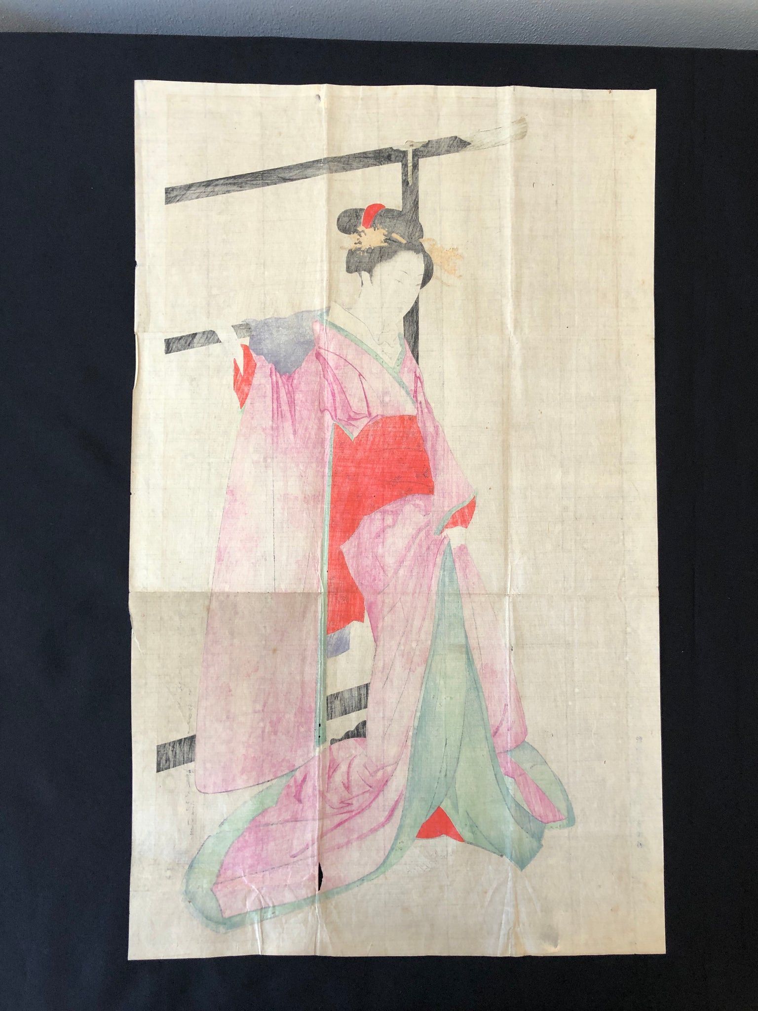 真作保証】渡辺省亭 美人画 木版画 Watanabe Seitei japanese woodcut