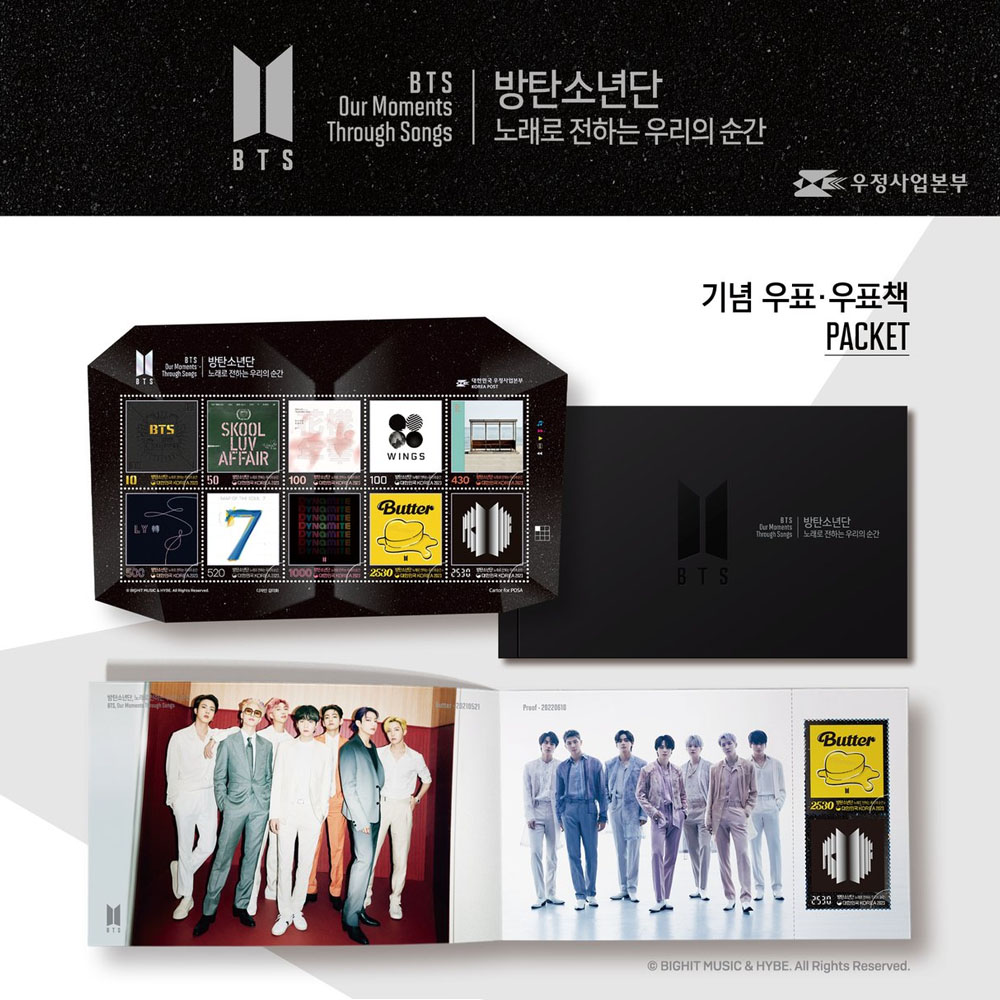 BTS 10TH ANNIVERSARY COMMEMORATIVE STAMP (PACKET / STAMP SHEET