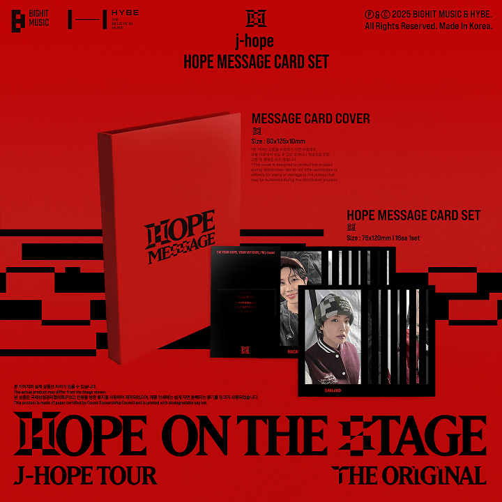 j-hope Tour 'HOPE ON THE STAGE' HOPE MESSAGE CARD SET + Apple