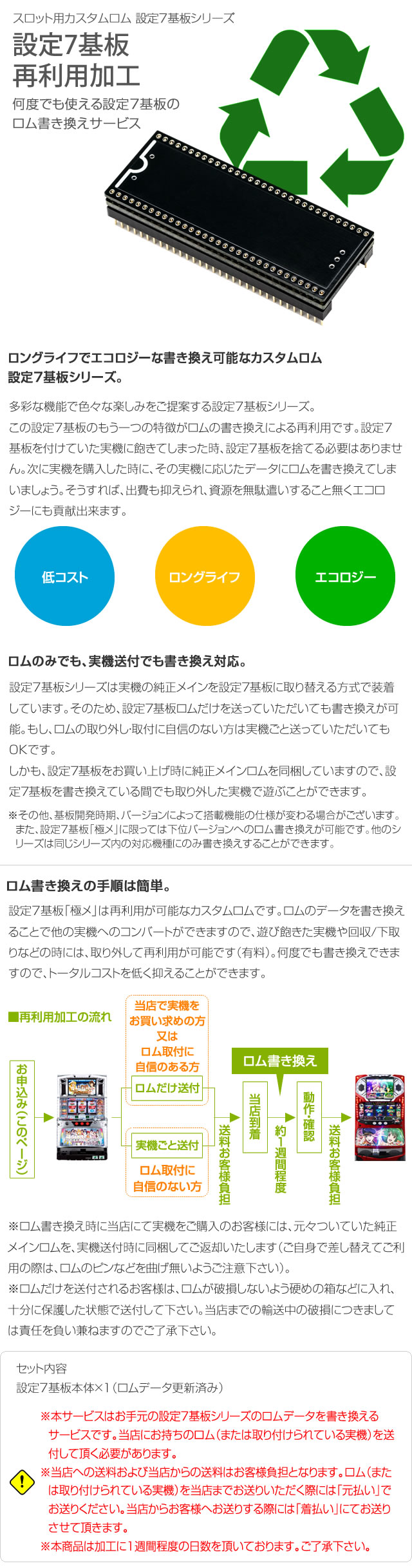 設定7基板 ロム「再利用加工」 A-SLOT