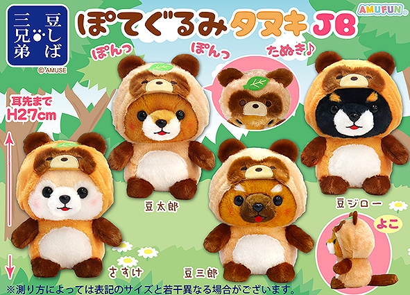 ≪9月の新商品≫豆しば三兄弟ぽてぐるみタヌキ-NEW ITEM！｜アミューズ