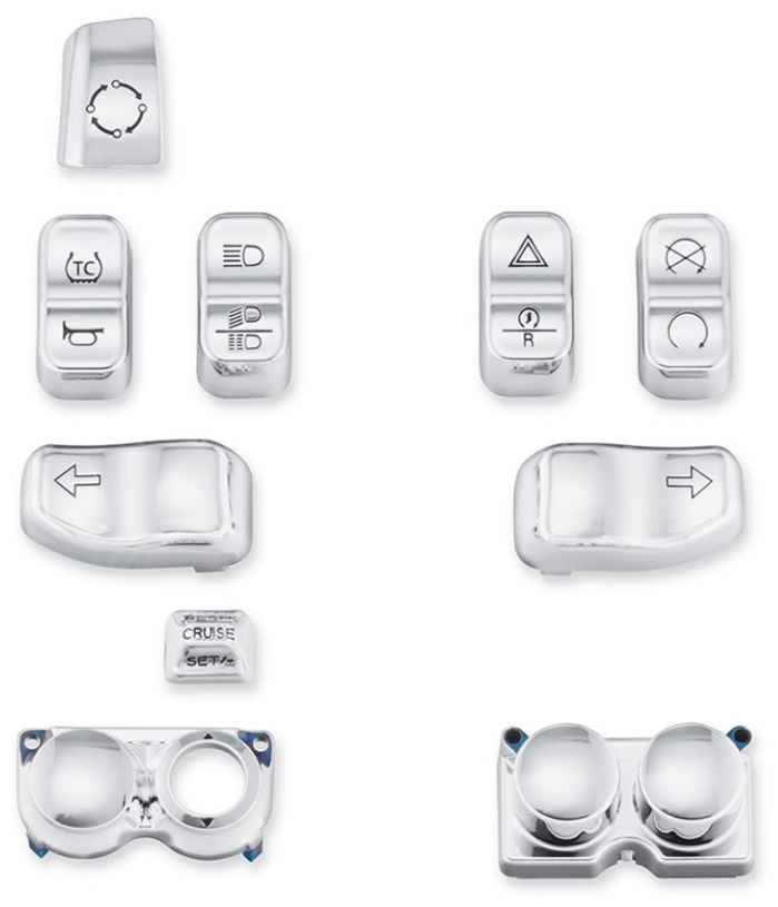 クローム・スイッチキャップキット - Harley Davidson | アンバーピース