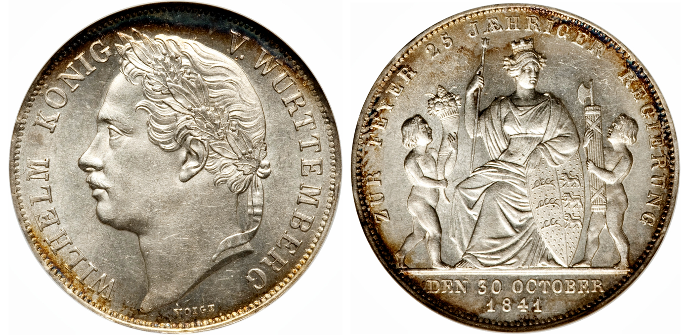 ドイツ｜1841年 ヴィルヘルム1世 ヴュルテンベルク 在位25周年記念