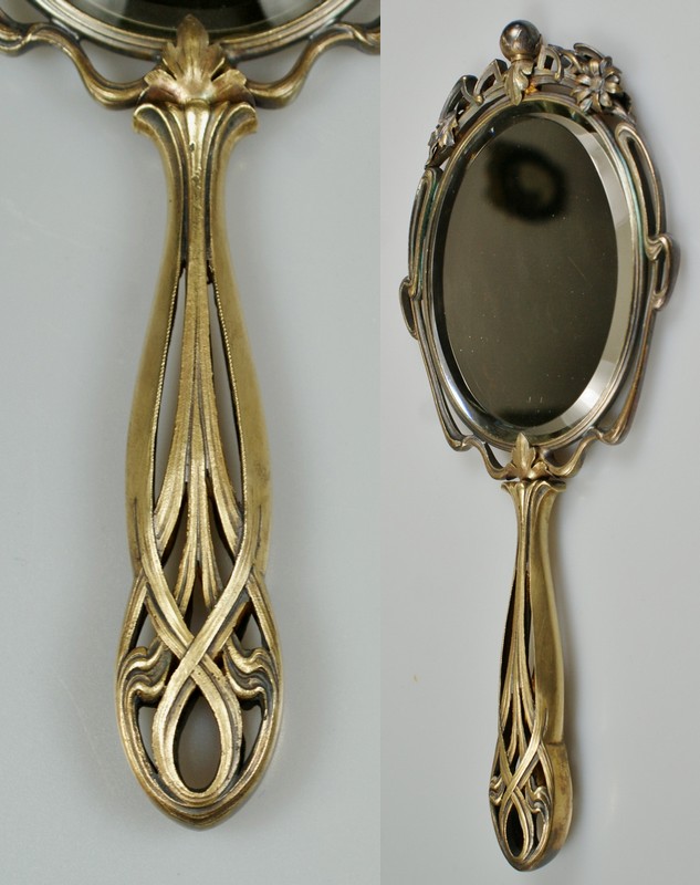 アール・ヌーヴォーの手鏡 - アンティック 姉妹社