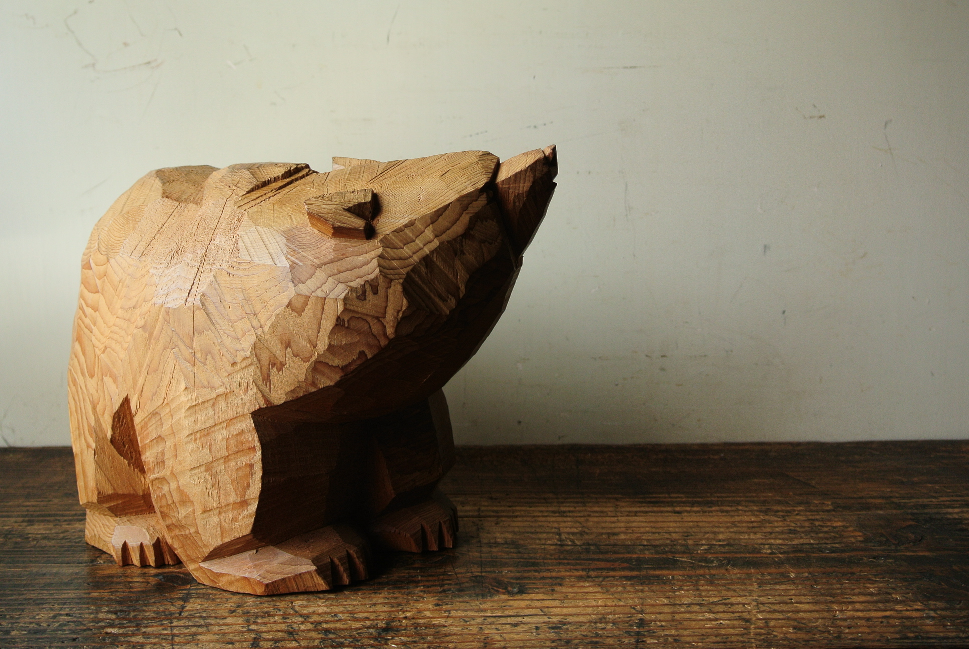 引間二郎 「這熊」 木彫 - アンティーク雑貨・古道具の札幌