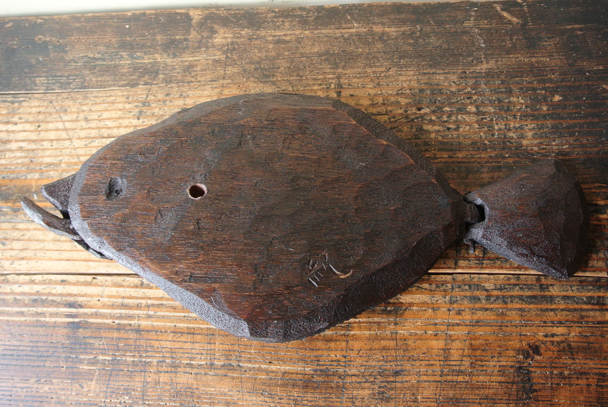 阿部紀男 かれい 木彫 - アンティーク雑貨・古道具の札幌 アンティーク