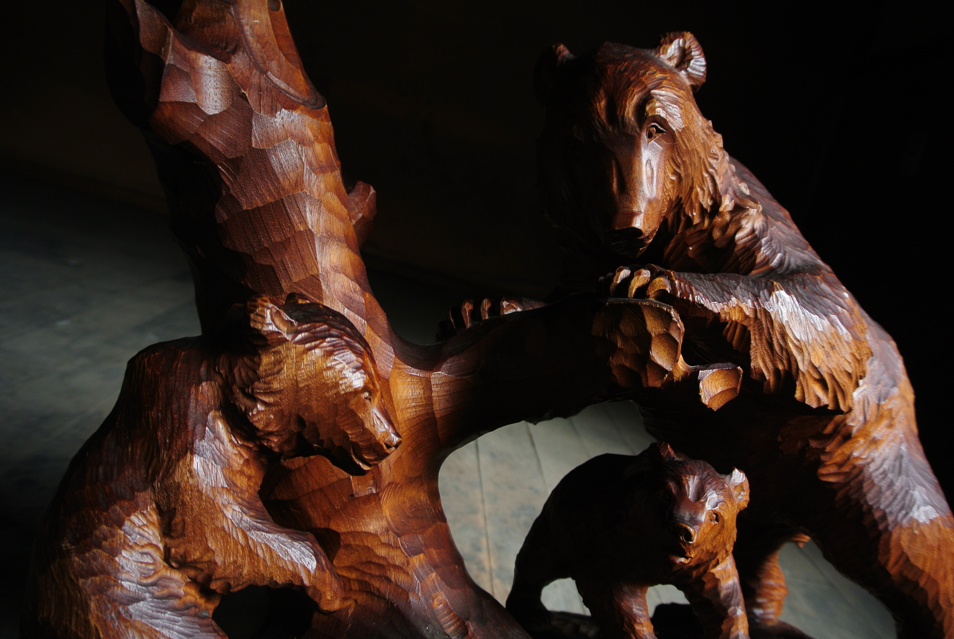 堀井清司「親子熊」木彫 - アンティーク雑貨・古道具の札幌