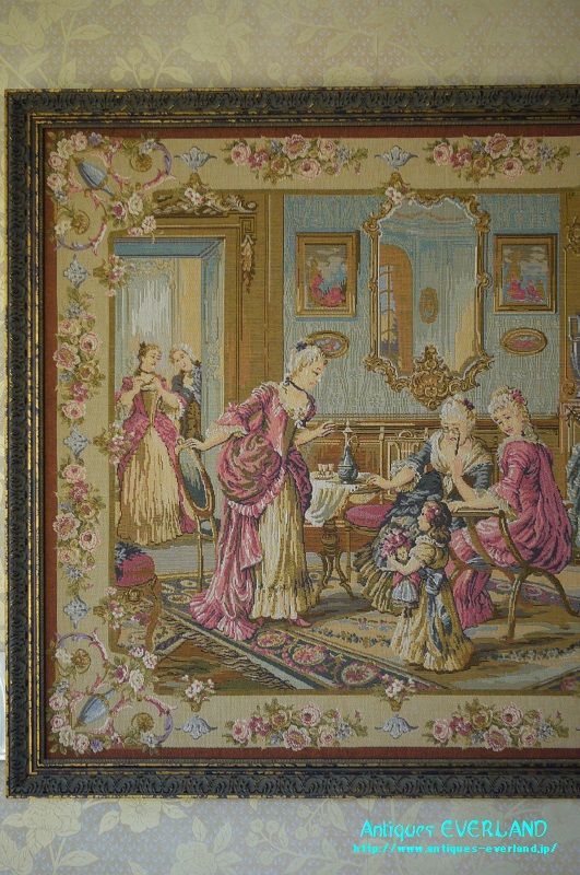 17世紀のサロン】 ゴブラン織額 小