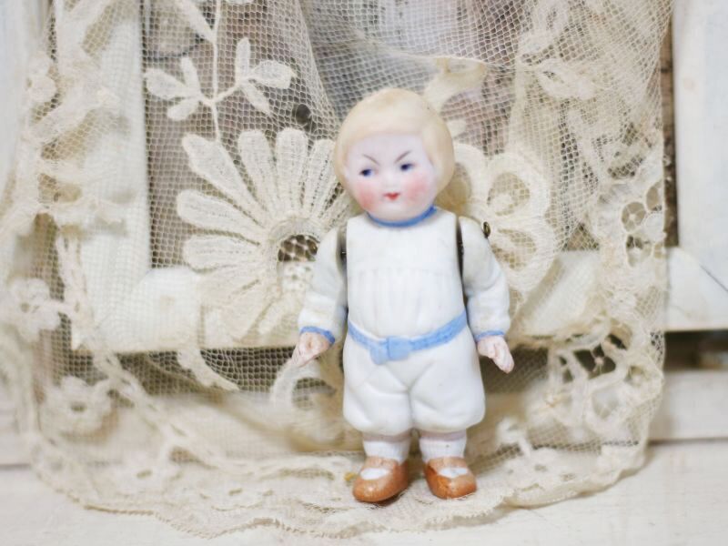 Antique toricoTte Hertwig All Bisque Doll //3-1/4in/Antique Doll