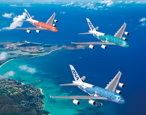 NH20145 1:200 A380 JA382A FLYING HONU エメラルドグリーン スナップ